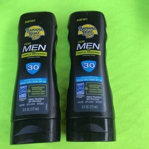 Banana Boat For Men Triple Defense Sunscreen Lotion  SPF 30; 6 Fl Oz (Pack Of 2)